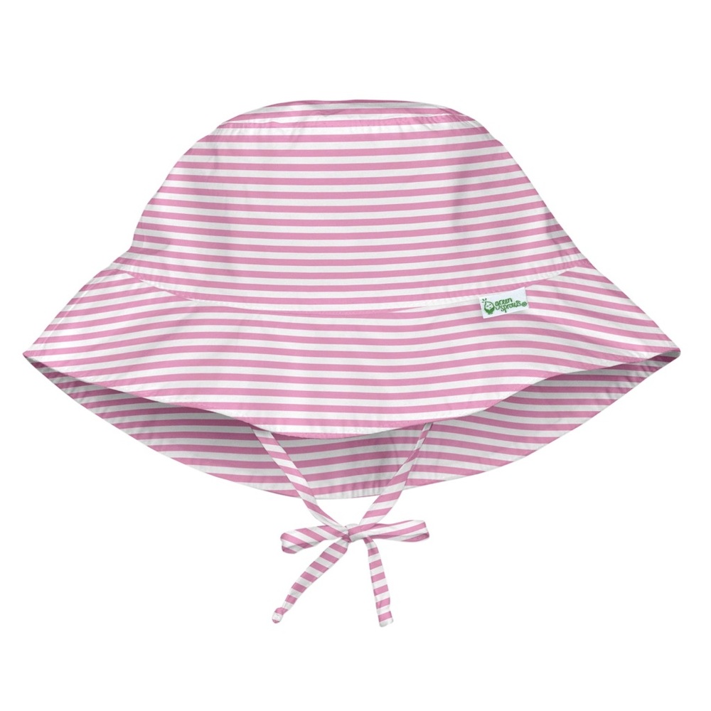 Green Sprouts Light Pink Pinstripe Bucket Sun Protection Hat Toddler 2T-4T
